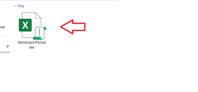 1. Open the Item Import template
