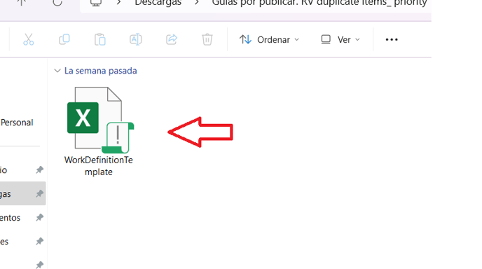 1. Open the WorkDefinitionTemplate file.