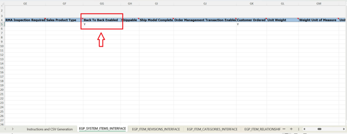 11. Back to Back Enabled column also has Y value