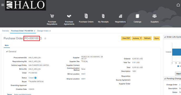 12. Search again the PO