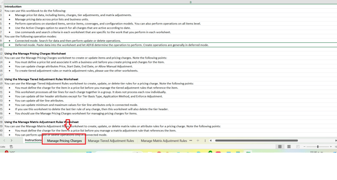 12. Then go to Manage Pricing Charges page
