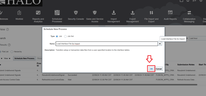12. click again on ok