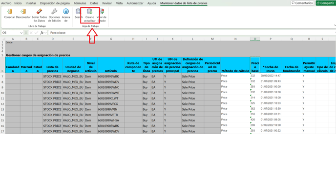19. Finally, click on Cretae or Update, Crear o Actualizar and close the file