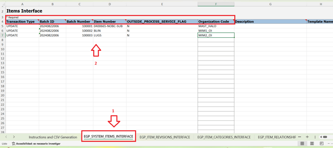 2. Go to EGP... Tab and input the following informaiton...