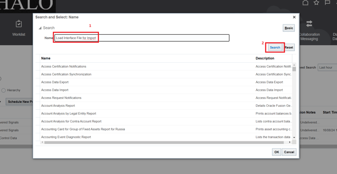 20. Input Load Interface File for Import and after that click on search