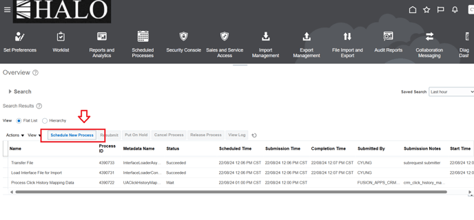 23. now is necesary schedule a new proces.