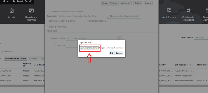 24. Click on Seleccionar archivo or select file