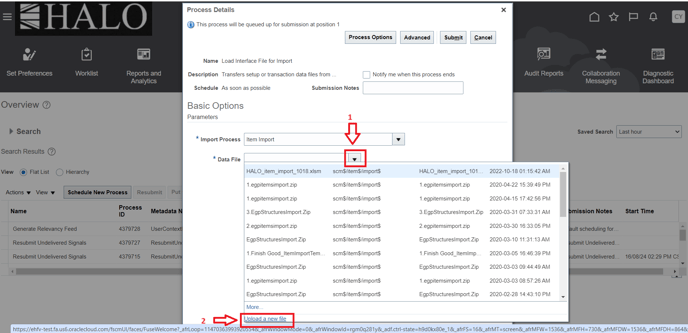 25. Select again the more options icon and afer that click on Upload a new file