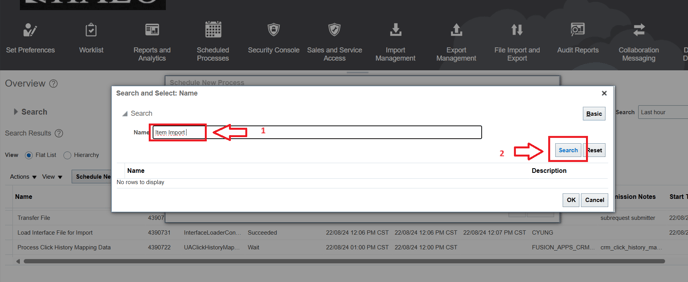 25. now input imte improt and click on search