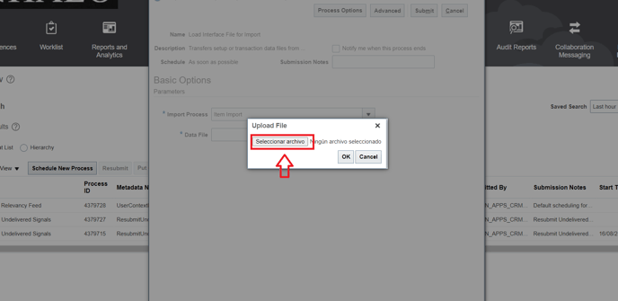 26. Click on select file or seleccionar archivo