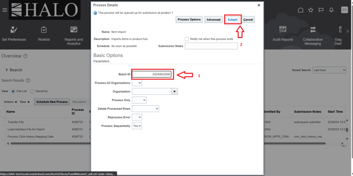 28. input the atch id and click on submit.