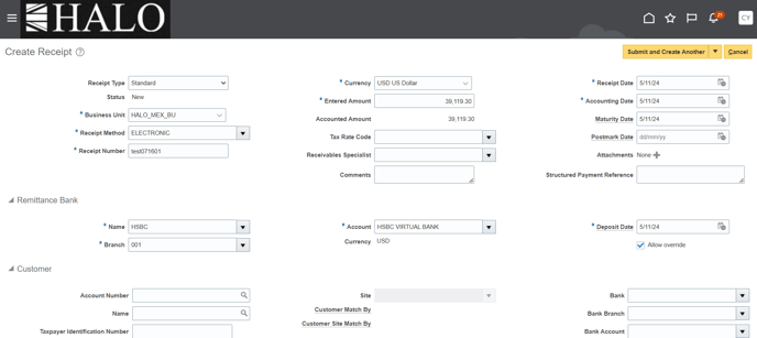 3. input all the necessary information