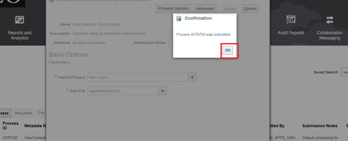 30. It will be showed the Process ID. Click on Ok