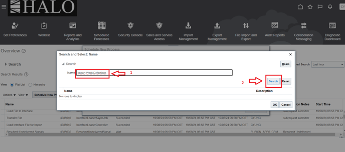 32. Now input Import Work Definitions.
