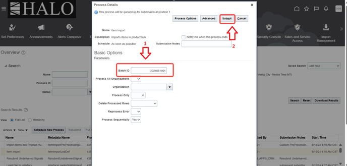 37. Input the Batch ID and then click on submit