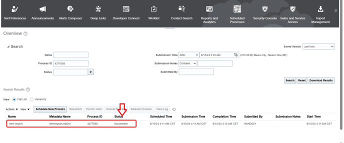 38. Wait until the process is has Succeded status