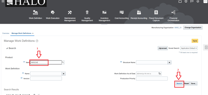 40. Input the items number and click on Search