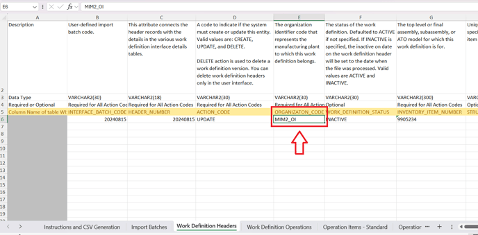 6. In ORGANIZATION_CODE you have to input the code of the organization you are going to invalidate.